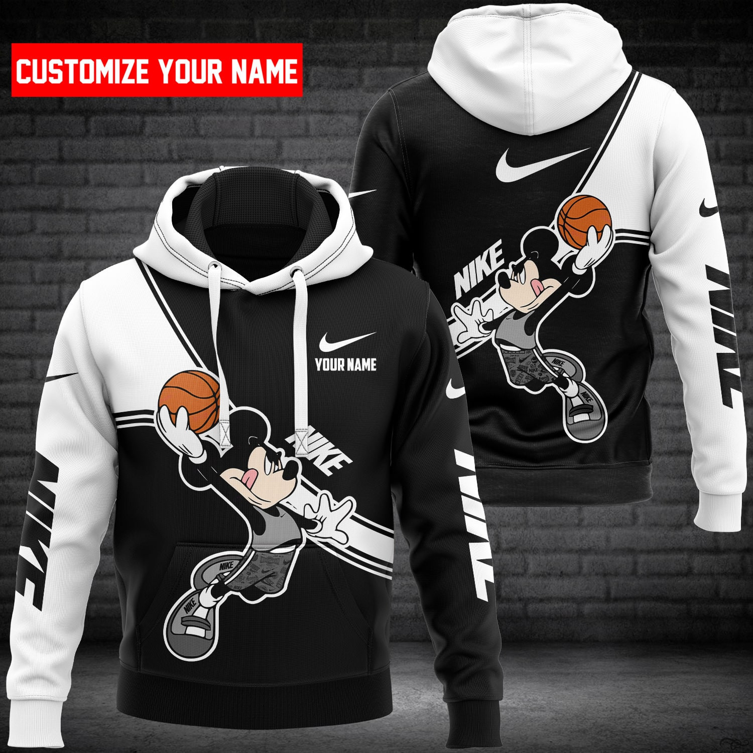 NK 3D Customize Name Hoodie NK5800  Ver 7 Hoodie