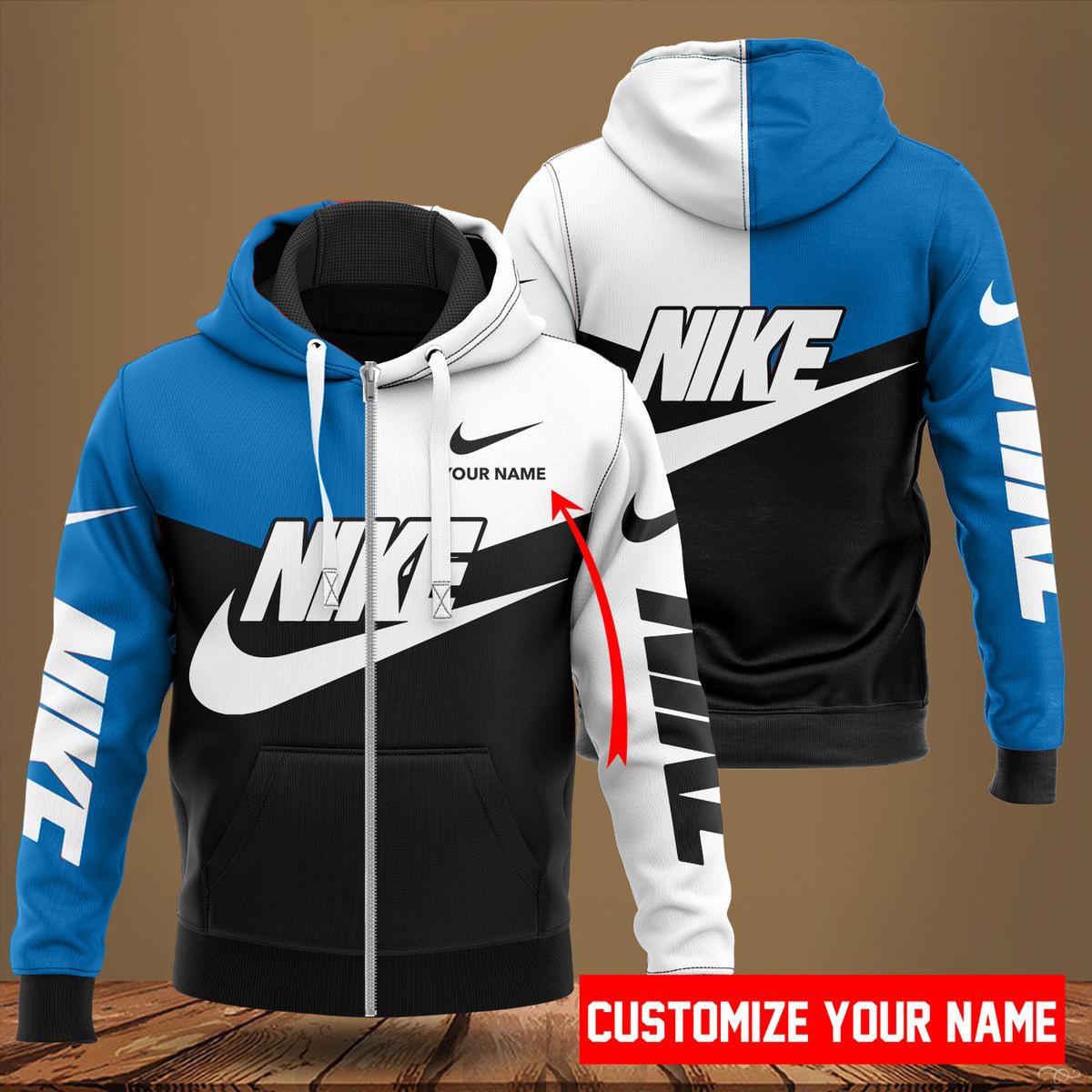 NK Customize Name Zip Hoodie NK4380BL Ver 38 Zipper Hoodie