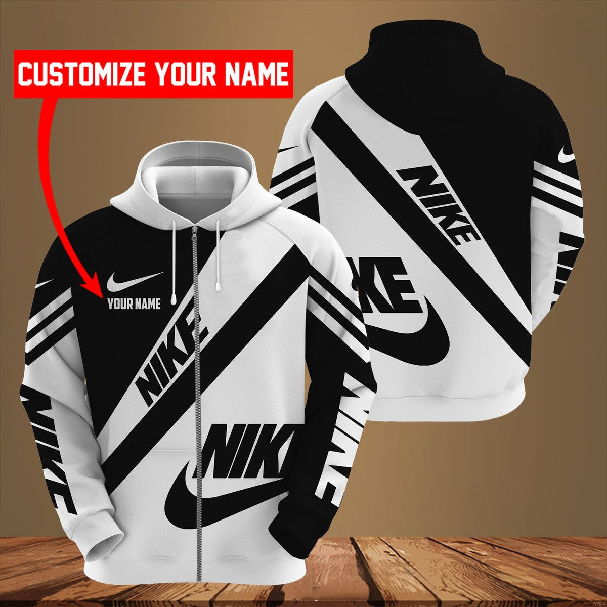 NK Customize Name Zip Hoodie NK4753 Ver 68 Zipper Hoodie