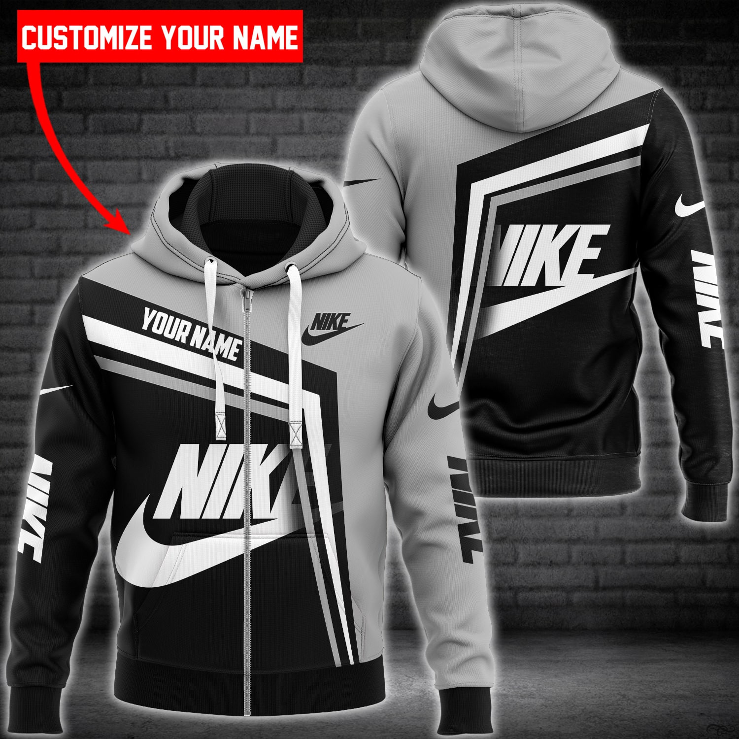 NK Customize Name Zip Hoodie NK5763 Ver 21 Zipper Hoodie