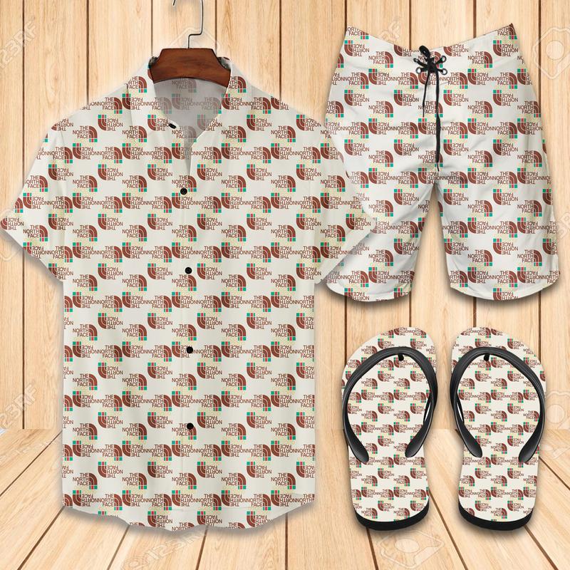 The North Face Combo Hawaiian Shirt, Beach Shorts Flip Flops Vu01355 Vu01357