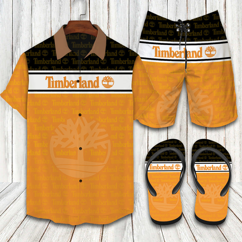 Timberland 2022 Flip Flops And Combo Hawaiian Shirt, Beach Shorts Va0090 92