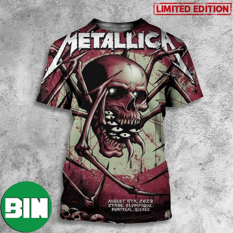 Metallica M72 World Tour Stade Olympique Montreal Quebec Canada August 11 2023 Poster 3D T-Shirt