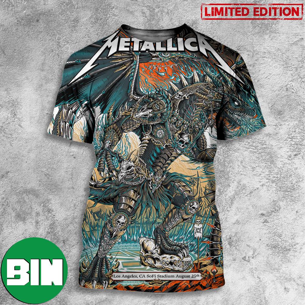 Tonight In M72 Los Angeles SoFi Stadium Metallica World Tour No Repeat Weekend August 25 2023 3D T-Shirt