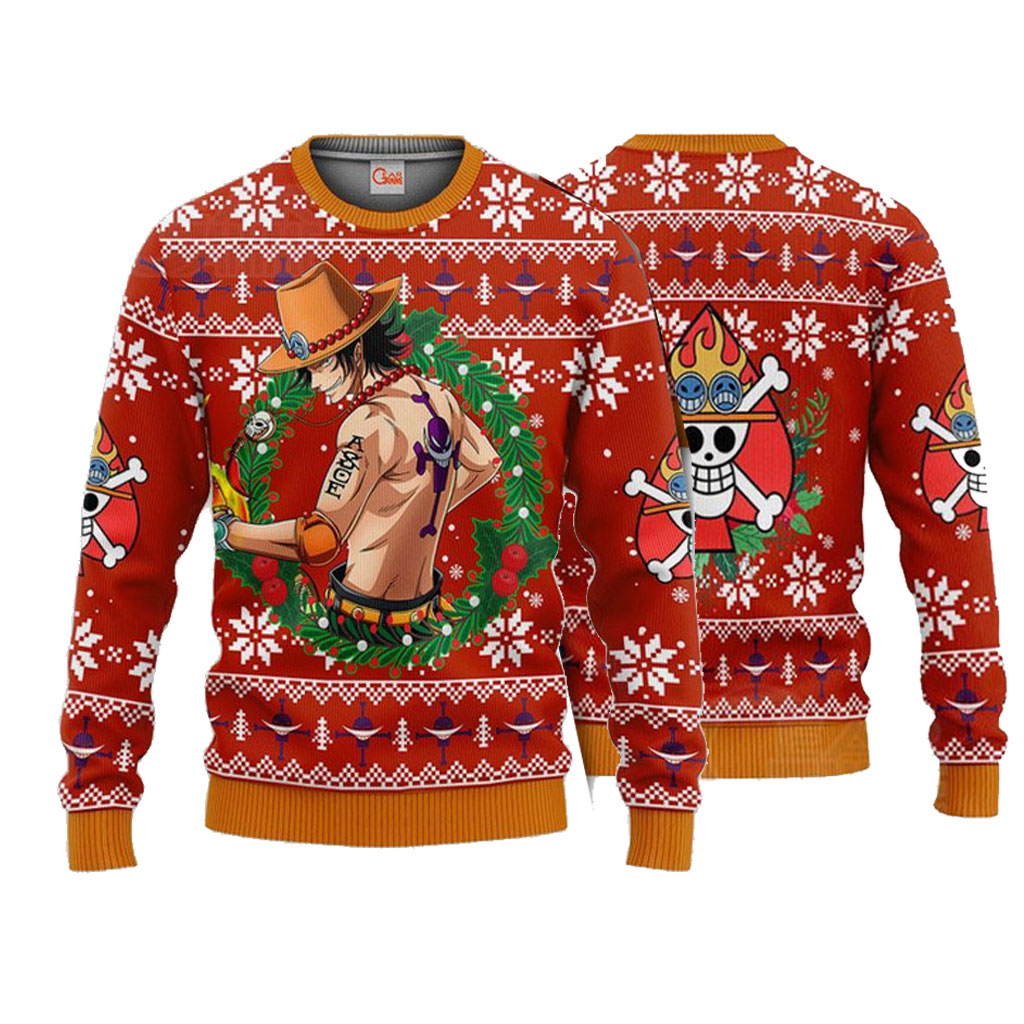 One Piece Portgas Ace Ugly Christmas Sweater