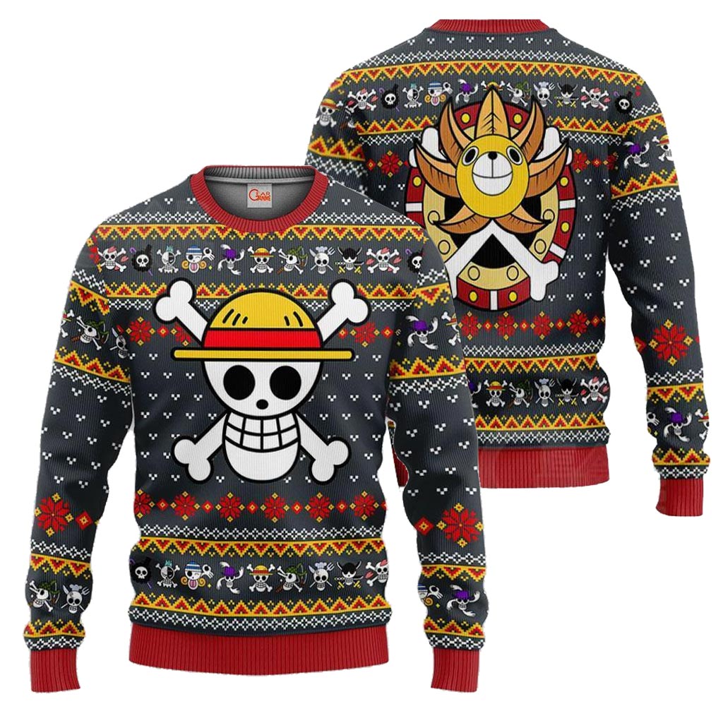 One Piece Straw Hat Priate Symbol Ugly Christmas Sweater