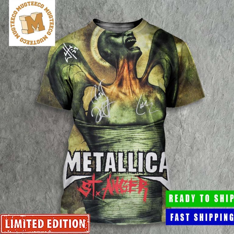 Metallica St Anger 20 Years Of Anger Signatures Poster All Over Print Shirt