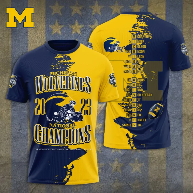 Michigan Wolverines Football 3D All Over Print Shirt - Ck2707