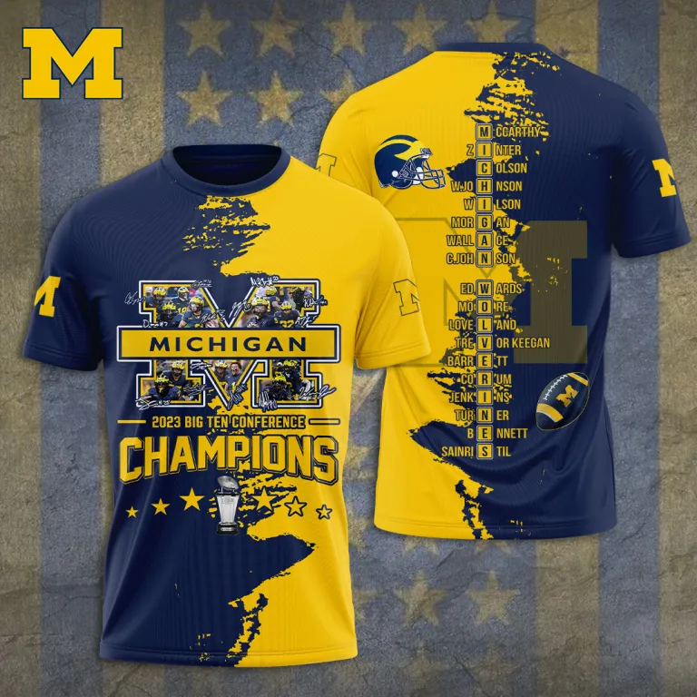 Michigan Wolverines Football 3D All Over Print Shirt - Ck2708