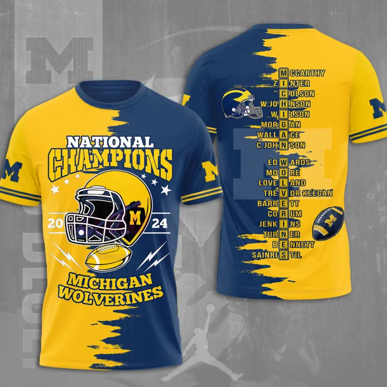 Michigan Wolverines Football 3D All Over Print Shirt - Ck2710