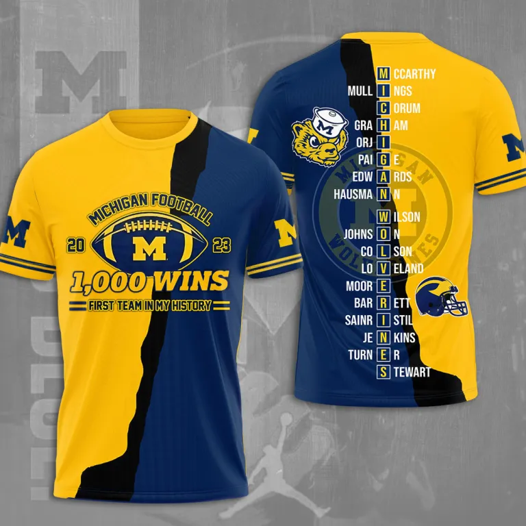 Michigan Wolverines Football 3D All Over Print Shirt - Ck2711