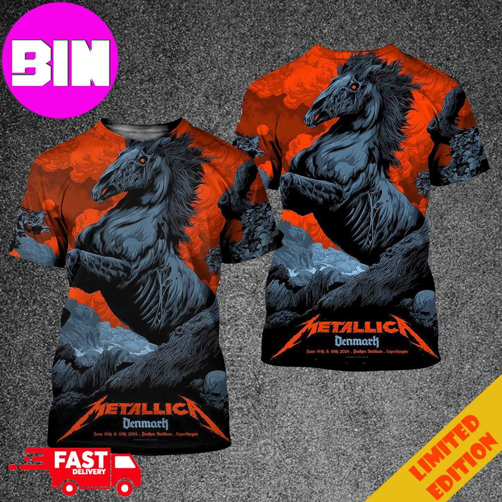 Ken Taylor Art Available Exclusively In Denmark Pop-Up Store Metallica M72 Copenhagen World Tour Killer Poster June 14th 16th 2024 Parken Stadium T-Shirt 3d